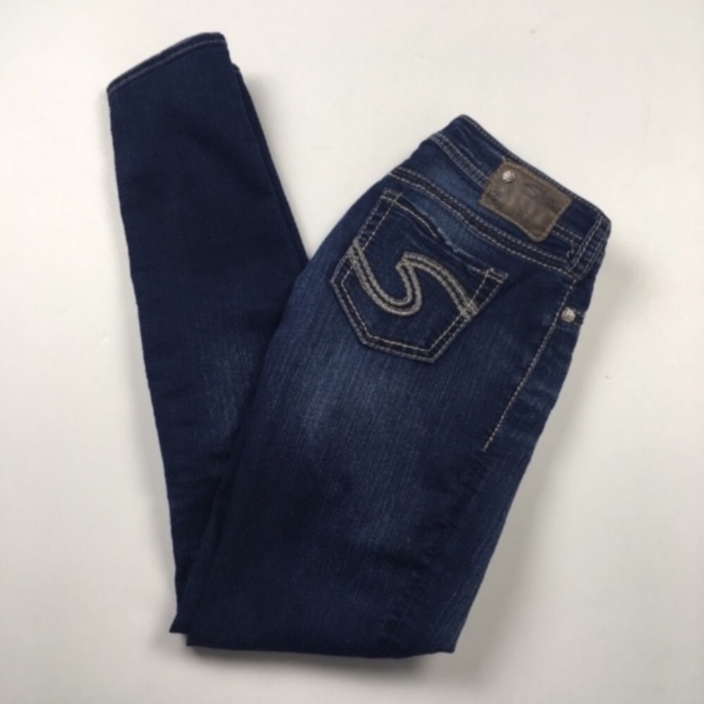 Silver Suki‎ Mid Super Skinny Jeans Dark Wash Stretchy Women’s Size 26